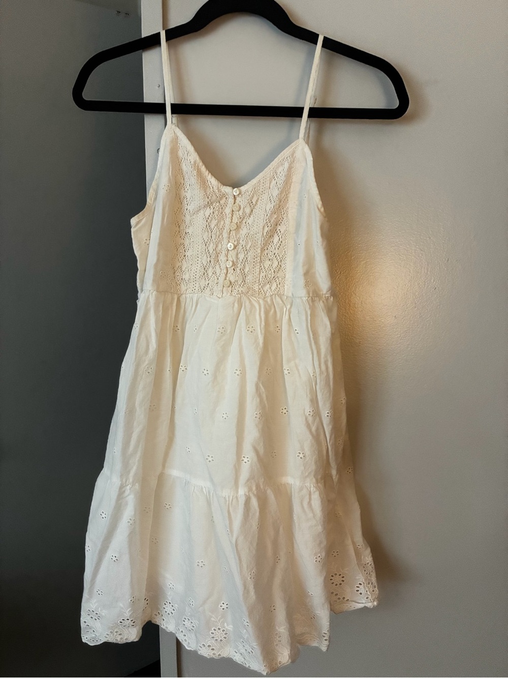 Levi's White Eyelet Lace Mini Dress